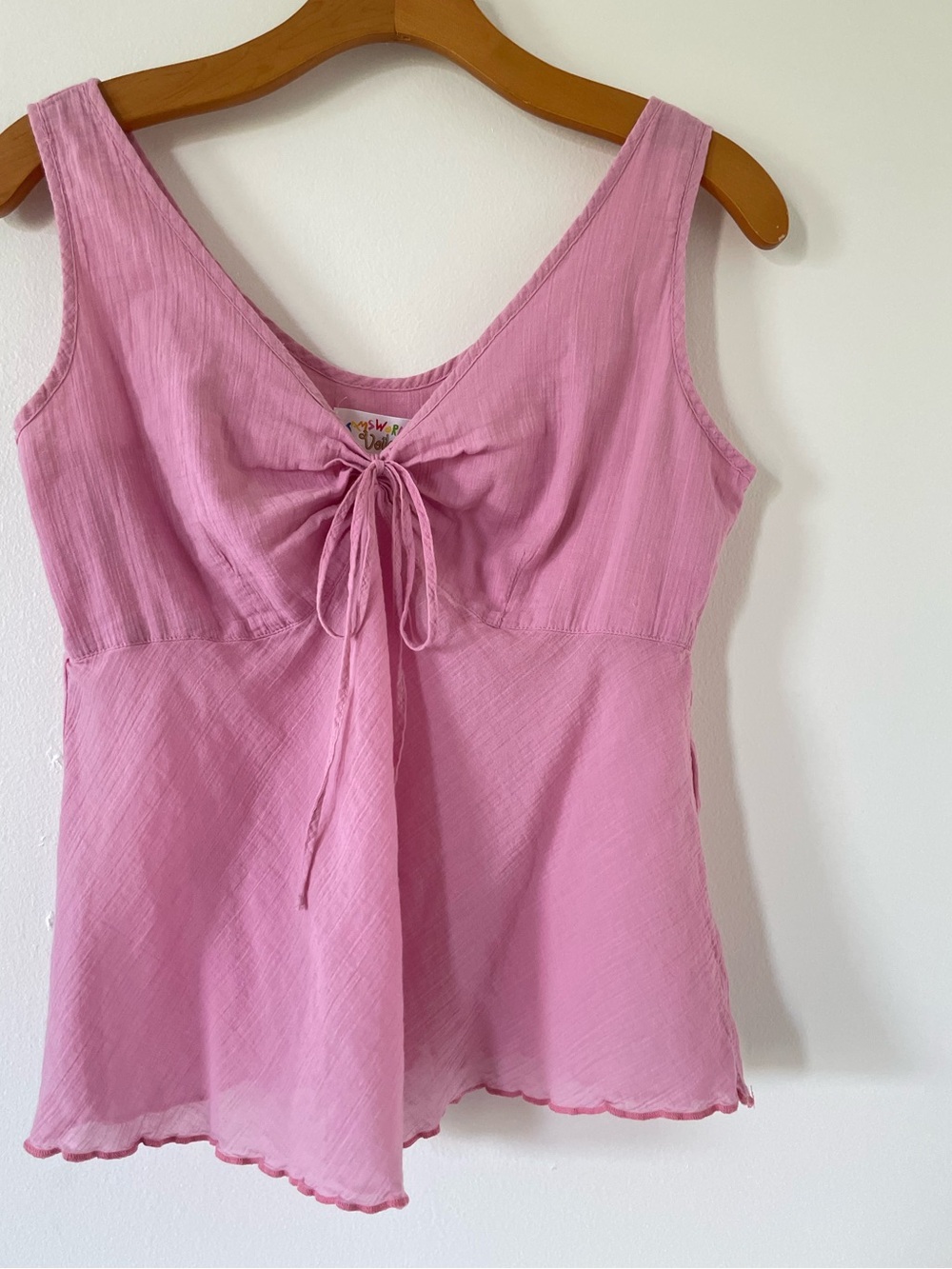 Jams World Pink Tie-Front Tank Top